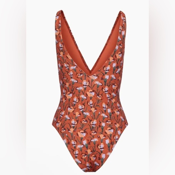 NWT Babaton Aritzia V-Neck One Piece Swimsuit - Picture 4 of 13